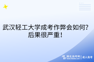 武漢輕工大學(xué)成考作弊會(huì)如何？后果很嚴(yán)重！