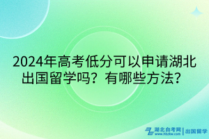 2024年高考低分可以申請湖北出國留學(xué)嗎？有哪些方法？