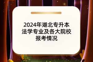 2024年湖北專升本法學(xué)專業(yè)及各大院校報(bào)考情況