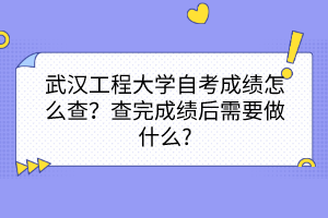 武漢工程大學(xué)自考成績怎么查？查完成績后需要做什么?