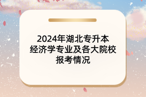 2024年湖北專升本經(jīng)濟(jì)學(xué)專業(yè)及各大院校報考情況