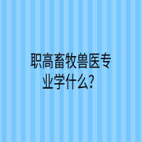 職高畜牧獸醫(yī)專業(yè)學(xué)什么？