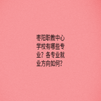 棗陽職教中心學校有哪些專業(yè)？各專業(yè)就業(yè)方向如何？