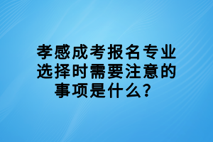 孝感成考報(bào)名專業(yè)選擇時(shí)需要注意的事項(xiàng)是什么？