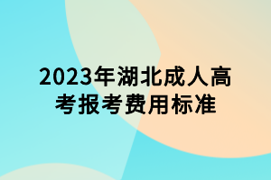 2023年湖北成人高考報考費用標(biāo)準