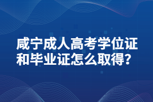 咸寧成人高考學位證和畢業(yè)證怎么取得？