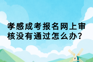 孝感成考報名網(wǎng)上審核沒有通過怎么辦？