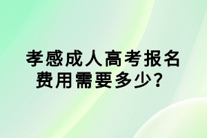 孝感成人高考報名費用需要多少？