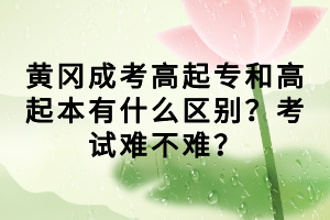 黃岡成考高起專和高起本有什么區(qū)別？考試難不難？