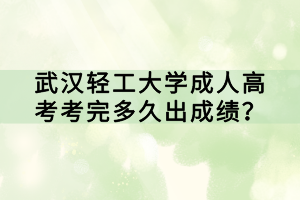 武漢輕工大學(xué)成人高考考完多久出成績？