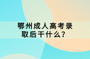 鄂州成人高考錄取后干什么？