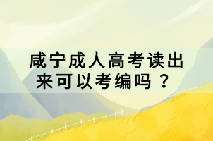 咸寧成人高考讀出來可以考編嗎 ？