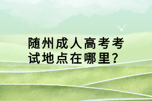 隨州成人高考考試地點(diǎn)在哪里？