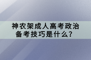 神農(nóng)架成人高考政治備考技巧是什么？