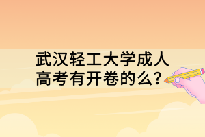 武漢輕工大學(xué)成人高考有開卷的么？