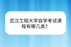 武漢工程大學(xué)自學(xué)考試課程有哪幾類？