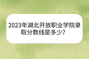 2023年湖北開(kāi)放職業(yè)學(xué)院錄取分?jǐn)?shù)線是多少？