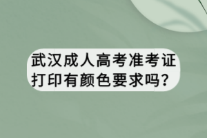 武漢成人高考準(zhǔn)考證打印有顏色要求嗎？