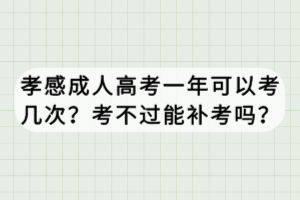 孝感成人高考一年可以考幾次？考不過能補(bǔ)考嗎？