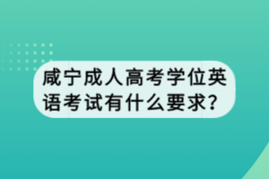 咸寧成人高考學位英語考試有什么要求？