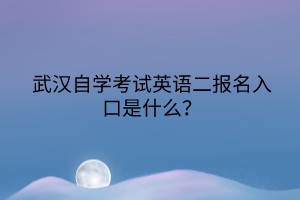 武漢自學(xué)考試英語二報(bào)名入口是什么？