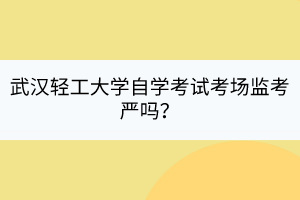 武漢輕工大學自學考試考場監(jiān)考嚴嗎？