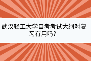 武漢輕工大學(xué)自考考試大綱對復(fù)習(xí)有用嗎？