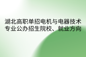 湖北高職單招電機與電器技術專業(yè)