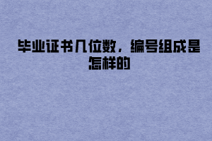 湖北工業(yè)大學(xué)成教畢業(yè)證書(shū)幾位數(shù)，編號(hào)組成是怎樣的