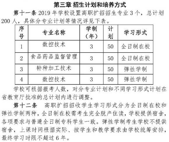 湖北高職擴招(第一批)招生章程