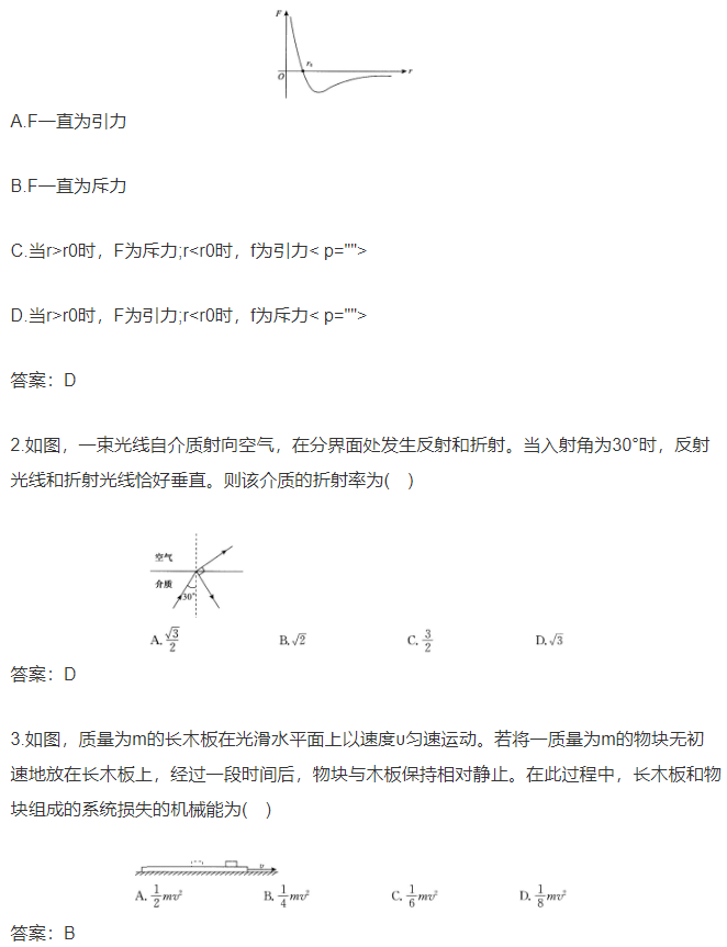 2016年成人高考高起點(diǎn)理化綜合考試真題及答案