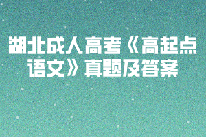 2010-2019年湖北成人高考《高起點(diǎn)語(yǔ)文》真題及答案