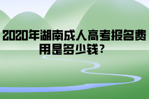 2020年湖南成人高考報(bào)名費(fèi)用是多少錢？