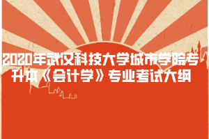 2020年武漢科技大學(xué)城市學(xué)院專升本《會計學(xué)》專業(yè)考試大綱