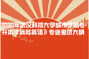 2020年武漢科技大學(xué)城市學(xué)院專升本《商務(wù)英語(yǔ)》專業(yè)考試大綱