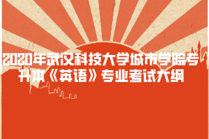 2020年武漢科技大學(xué)城市學(xué)院專升本《英語》專業(yè)考試大綱