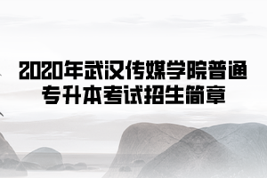 2020年武漢傳媒學(xué)院普通專升本考試招生簡章