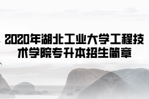 2020年湖北工業(yè)大學(xué)工程技術(shù)學(xué)院專升本招生簡(jiǎn)章