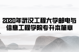 2020年武漢工程大學郵電與信息工程學院普通專升本招生簡章