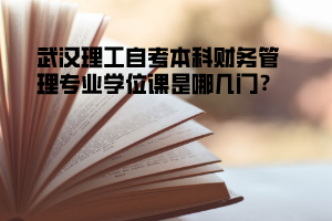 武漢理工自考本科財務(wù)管理專業(yè)學(xué)位課是哪幾門？