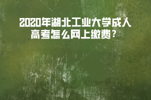 2020年湖北工業(yè)大學(xué)成人高考網(wǎng)上報(bào)名及繳費(fèi)須知