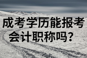 湖南成考本科學(xué)歷能報會計職稱考試嗎？要具備哪些條件？