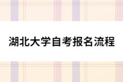 湖北大學(xué)自考報名流程