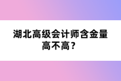 湖北高級(jí)會(huì)計(jì)師含金量高不高？