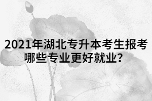 2021年湖北專升本考生報考哪些專業(yè)更好就業(yè)？