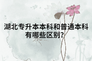 湖北專(zhuān)升本本科和普通本科有哪些區(qū)別？