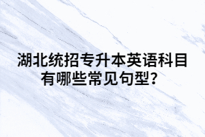 湖北統(tǒng)招專升本英語科目有哪些常見句型？