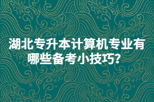 湖北專升本計算機專業(yè)有哪些備考小技巧？