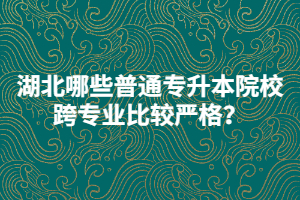 2021年湖北哪些普通專升本院校跨專業(yè)比較嚴格？