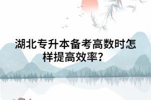 湖北專升本備考高數(shù)時(shí)怎樣提高效率？